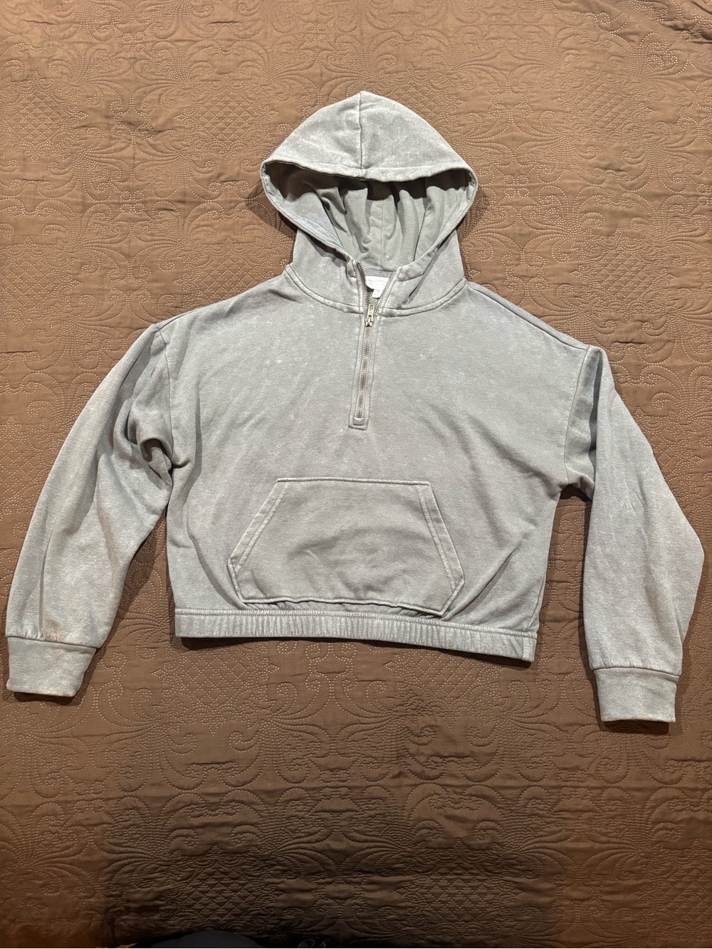 Hippie Rose Sage Green Cozy Hooded Pullover